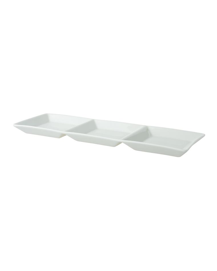Schaal - 3 vaks - H 2 x 10 x 32 CM - 8 Stuks - Porselein - Palmer - Fancy Ivory - 502777