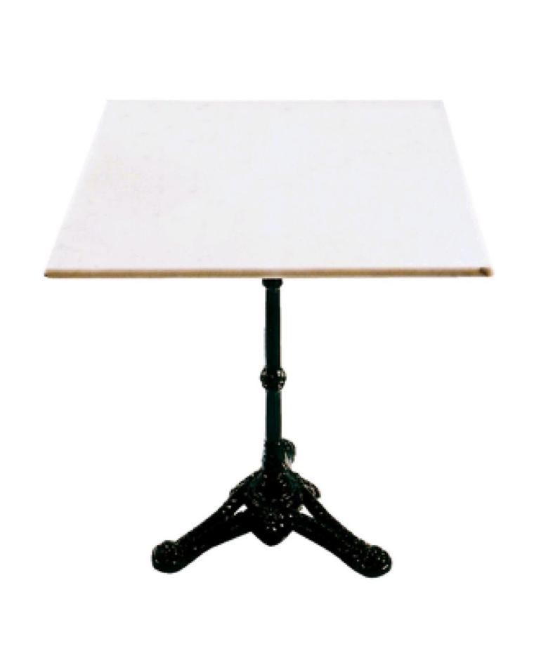 Tafel - Marmer Wit - 60x60 Cm - Gietijzer - 3 Teens