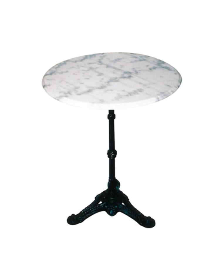 Tafel - Marmer Wit - 70 Cm Rond - Gietijzer - 3 Teens