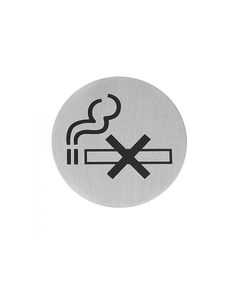 Deurschild - Niet roken - Ø 7.5 CM - RVS - Hendi - 663639