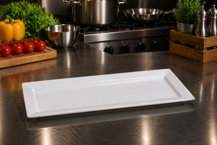 Teller – Rechteckig – Weiß – Melamin – B 18 x T 35 cm – G-Line