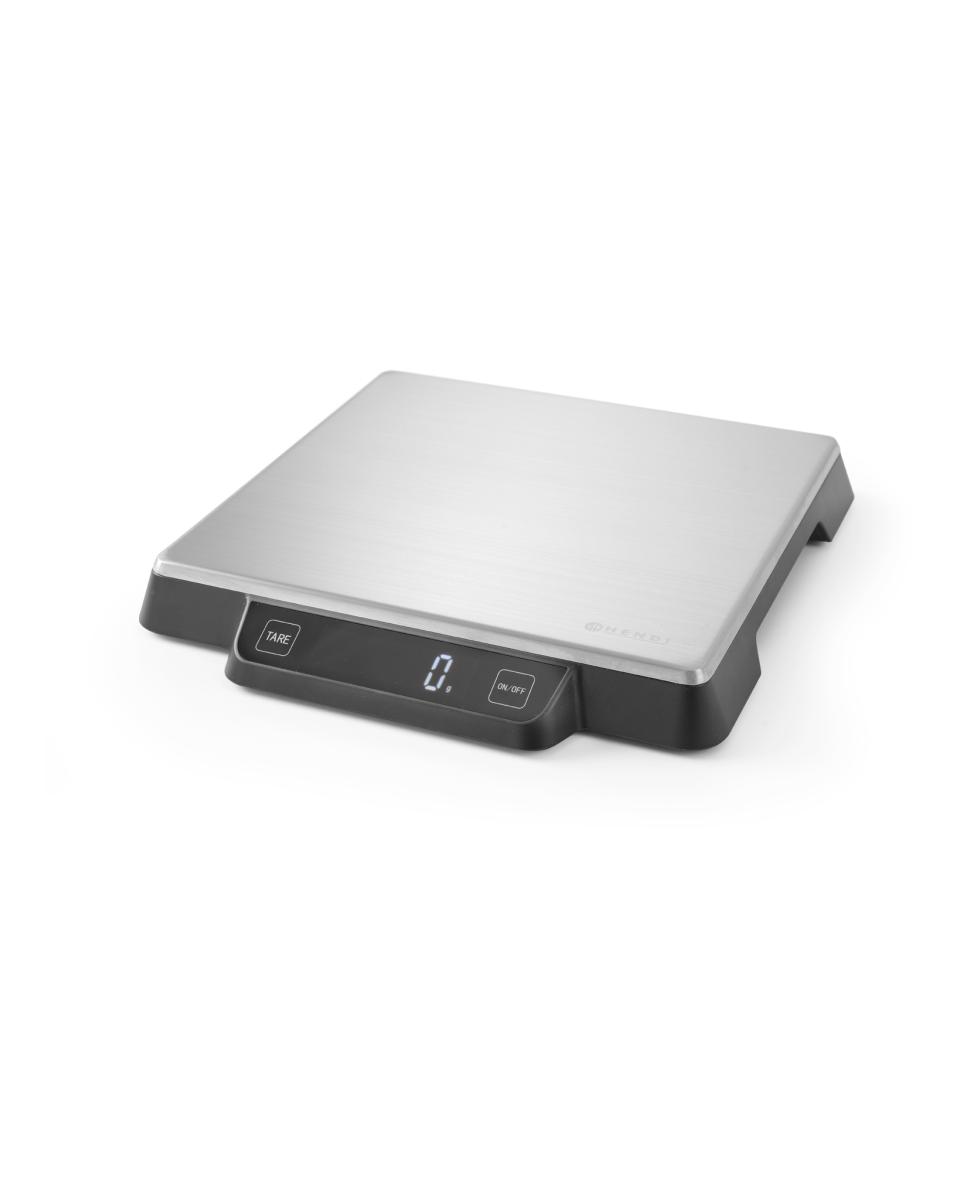 Keukenweegschaal 15 kg - RVS - H 3.4 X 26.9 X 26.6 CM - Hendi - 580233