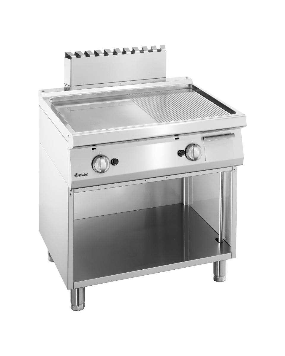 Grillplaat - Gas - 2 Zones - Glad/Geribbeld - Bartscher - 2855051