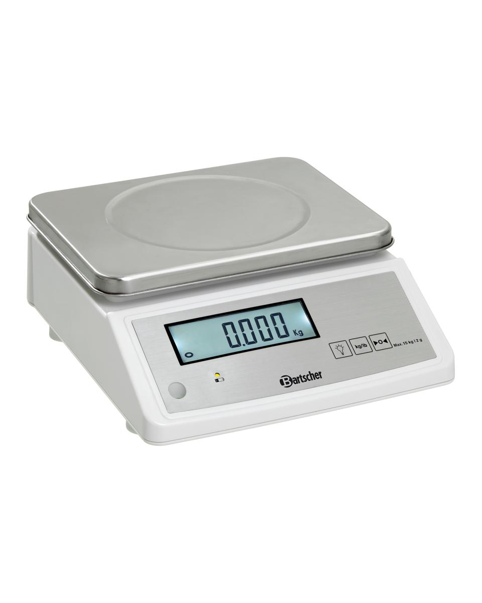 Elektrische weegschaal - 2g - 15 KG - 28 x 22 CM - Bartscher - A300118