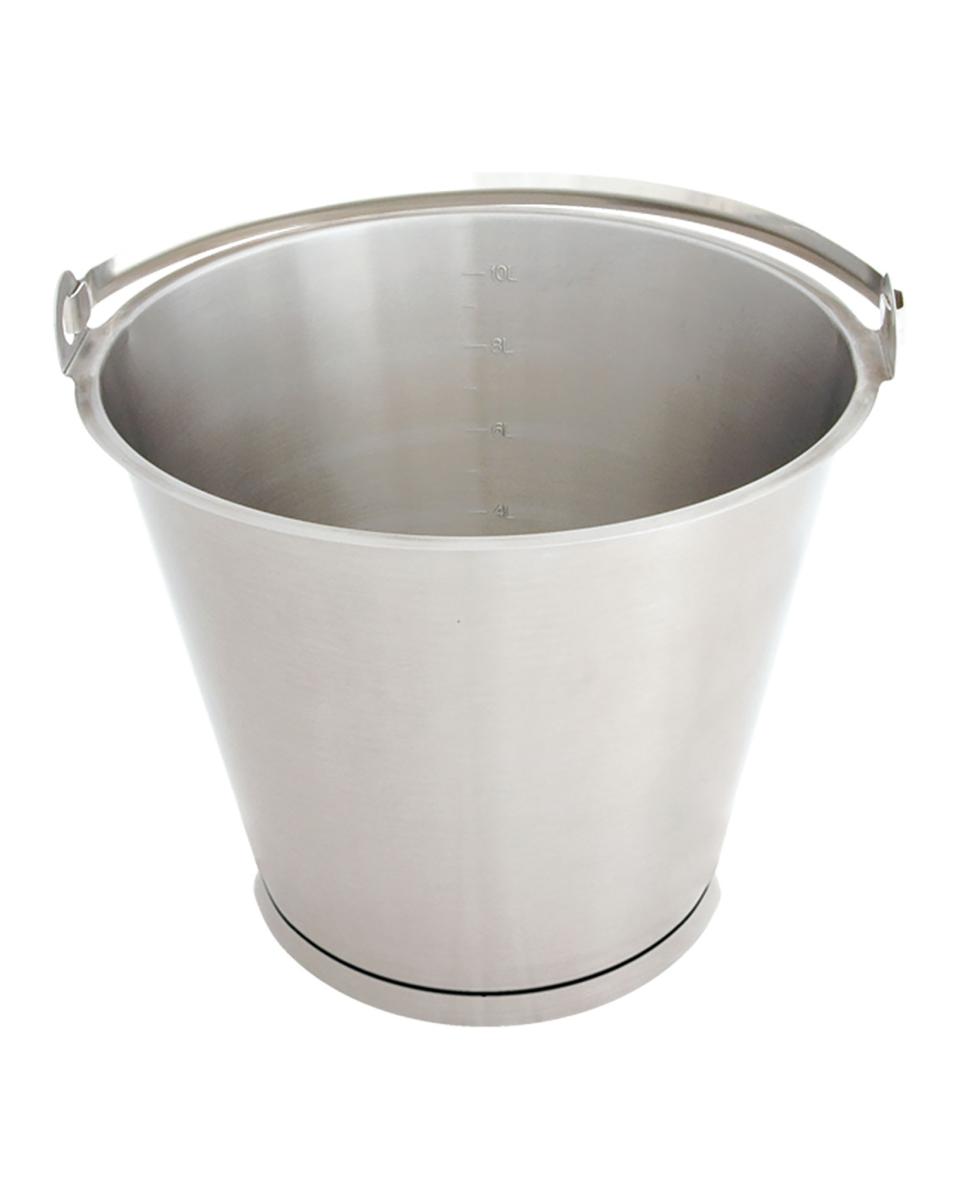 Emmer - RVS - Met stootrand - 10 Liter - Promoline