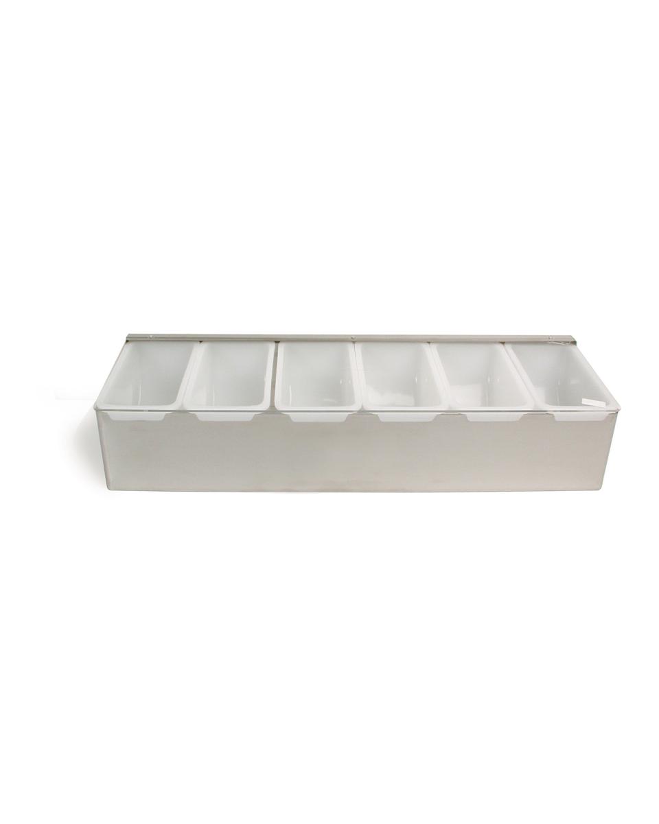 Ingredientenhouder - 6-Vaks - RVS / Wit - Promoline