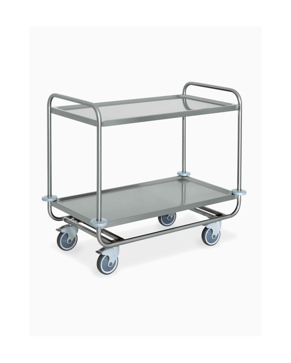 Serveerwagen - 2 niveaus - H 93 x 59 x 109 CM - RVS - Diamond - CS2/100S