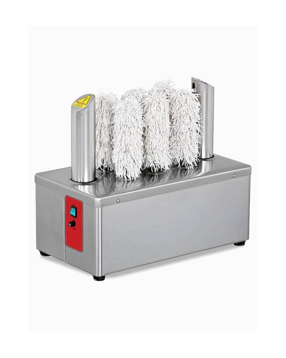 Glazenpoleermachine - 8-delig - 6 rollen  - H 51 x 32 x 59.5 CM - Promoline