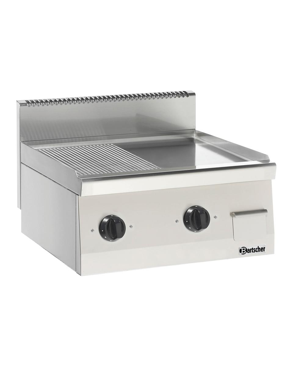 Grillplaat - Elektrisch - 2 Zones - Glad/Geribbeld - Bartscher - 132255