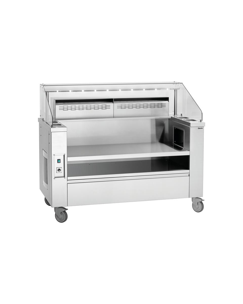 Kookstation - 3 apparaten - Op wielen - H 126.3 x 152 x 77 cm -  - Bartscher - 107290