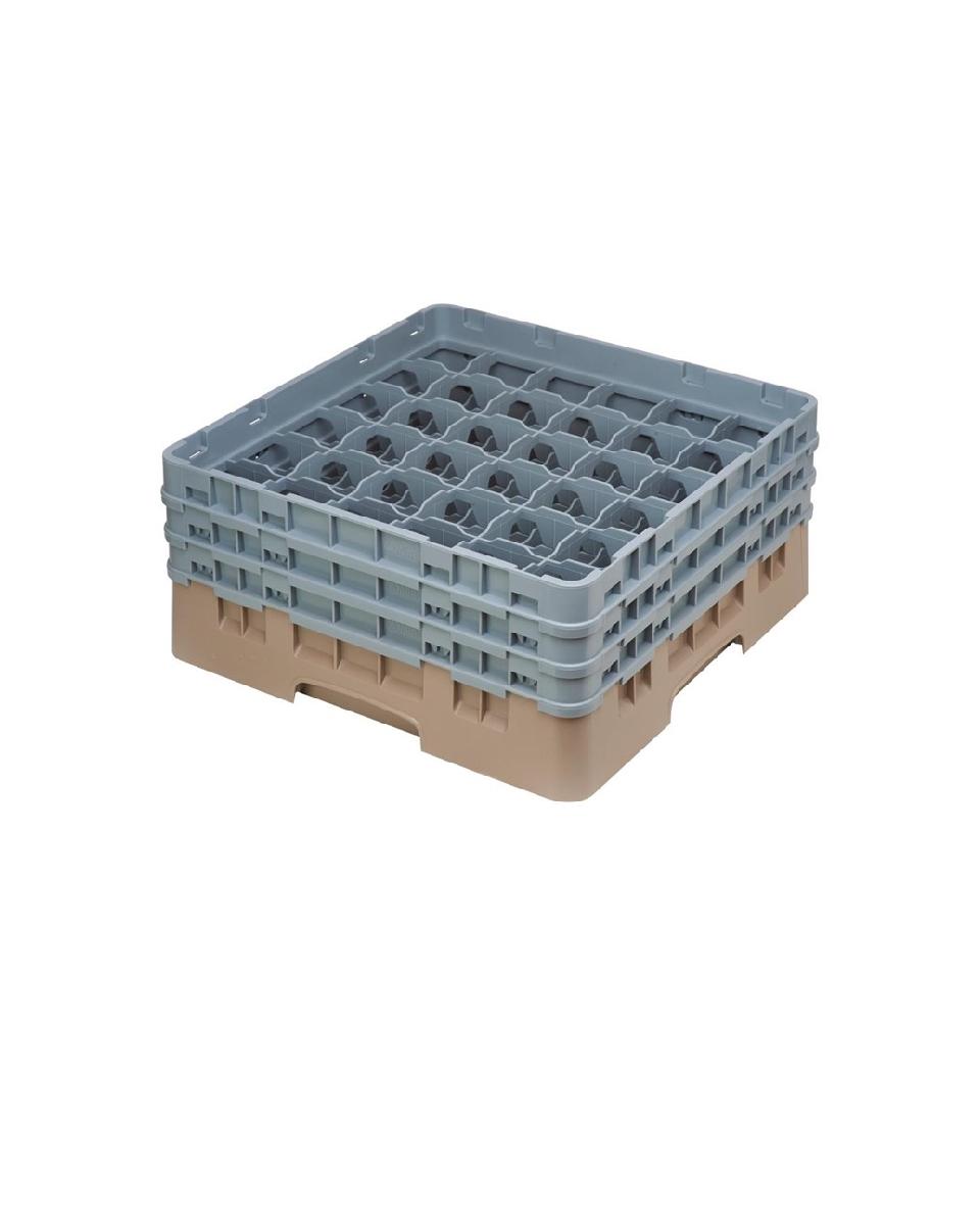 Vaatwaskorf - 36 comparitmenten - Beige - H 22.5 x 50 x 50 CM - Polypropyleen - Cambro - DE795