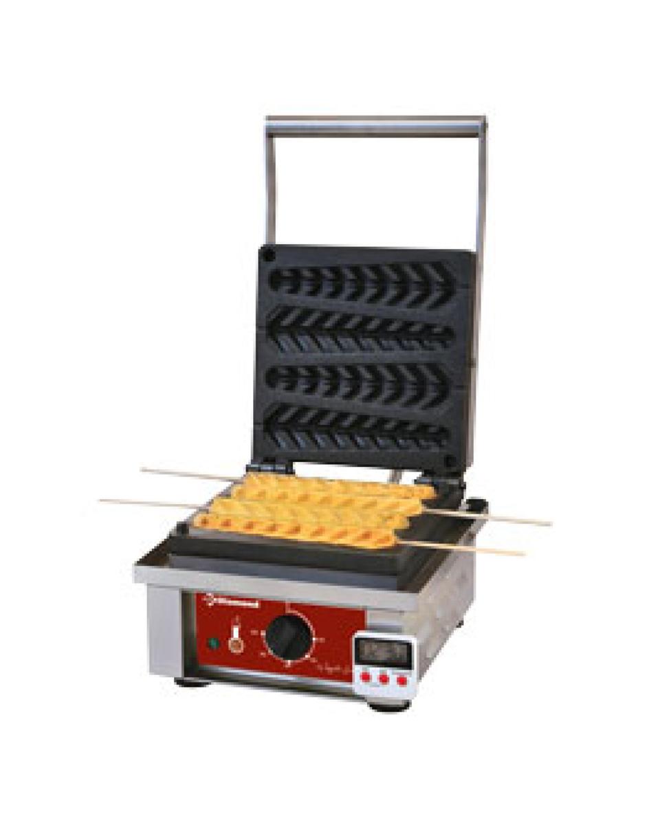 Wafelijzer - Enkel - Wafels op stokjes - 4 stuks - 230V - Diamond - GE-4X/EN