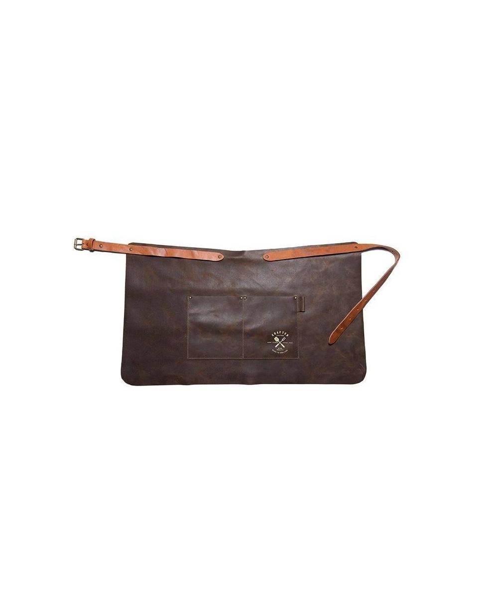 Schort - Leder - Kort - Cognac - Authentic - 8719326018553