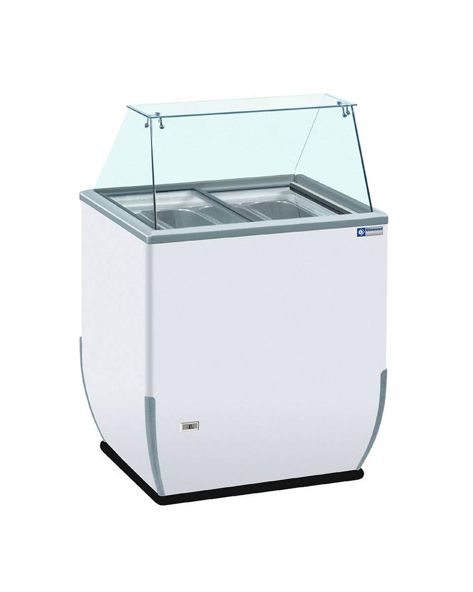 Schepijsvitrine - 4x5 Liter - 170 Liter - BRIO ICE - Diamond - BRIO ICE