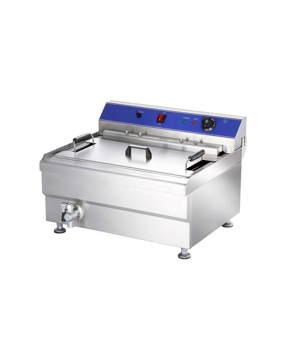 Horeca friteuse - Elektrisch - 22 Liter - Aftapkraan - 400V - Promoline