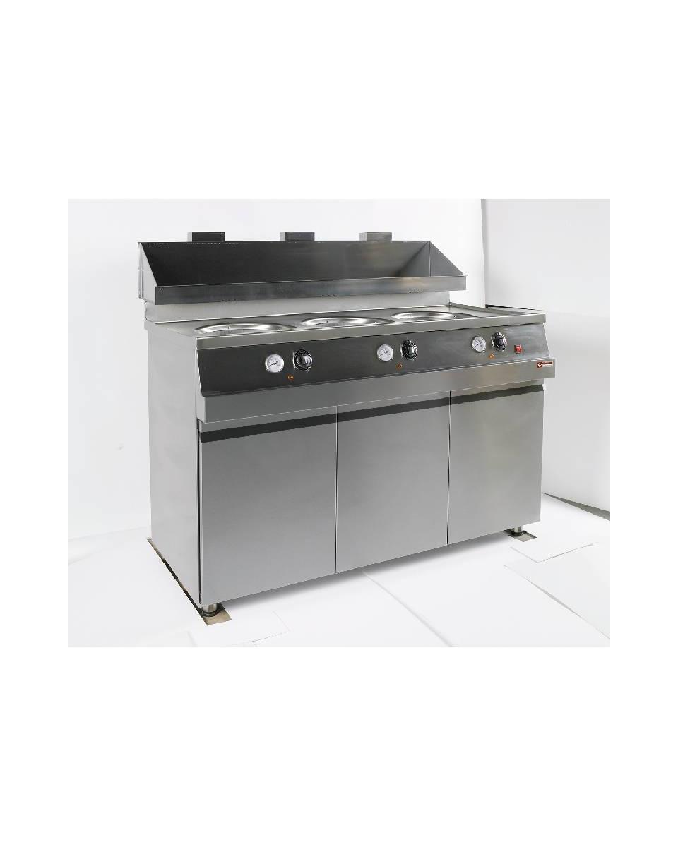 Gasfriteuse - 2 x 13 Liter - Rond - Aftapkraan - Onderstel - Diamond - MIKA/3-MC