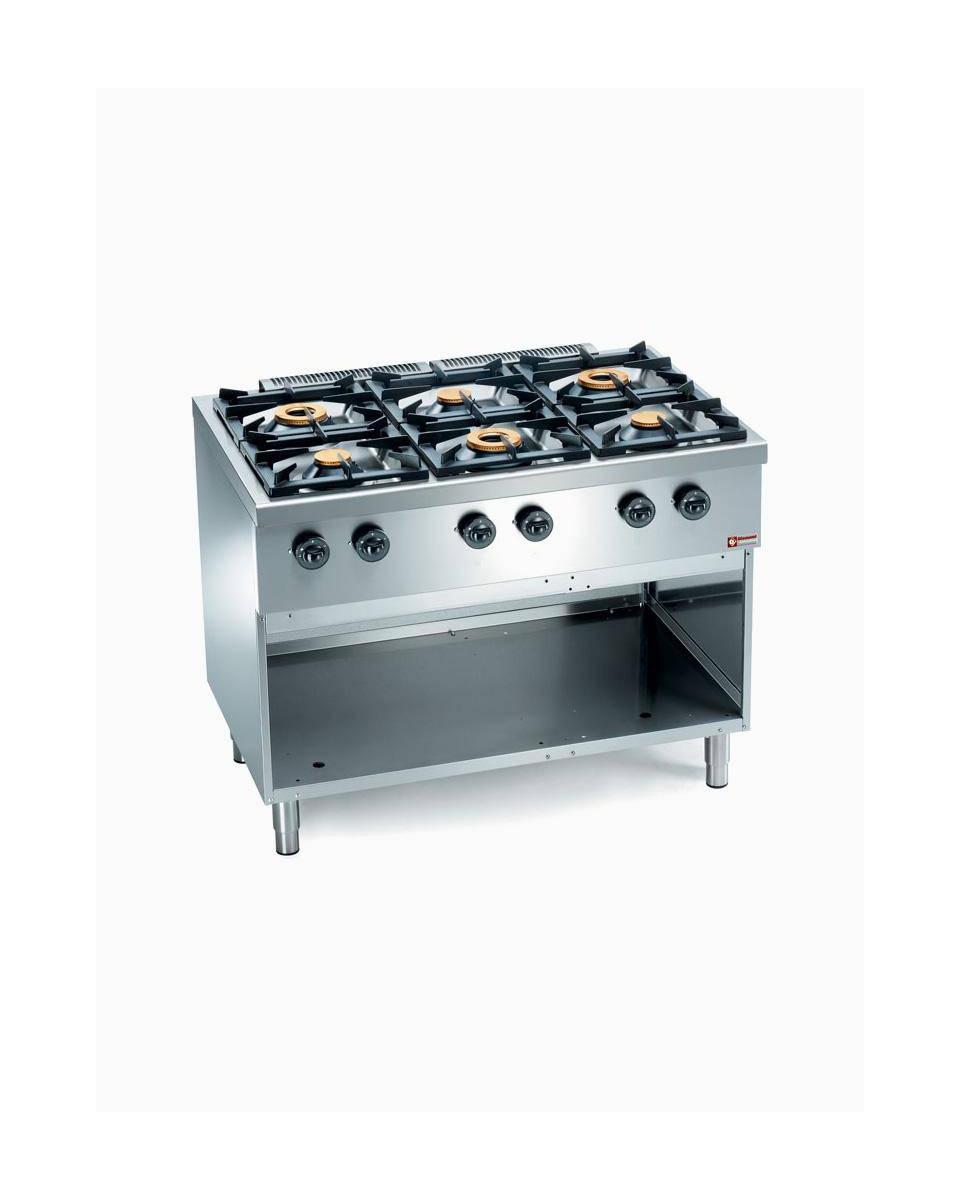 Gasfornuis - 6 Pitten - Open onderstel - Diamond - C6GA11-SP