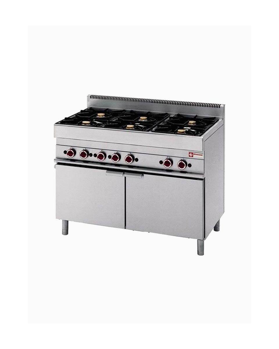 Gasfornuis - 6 Branders - H 85 x 80 x 110 x 65 CM - Gasoven - Diamond - G65/6BMF11-