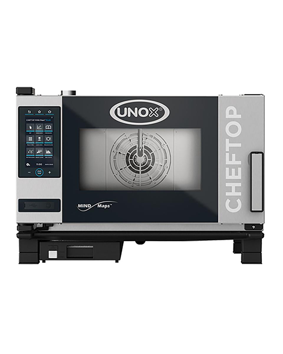 Cheftop Mindplus - H 53.8 x 75 x 78.3 CM - 55.6 KG - 380 - 415 - Zonder - Stekker V - 5000 W - RVS - +30°C / +260°C - Unox - 596214