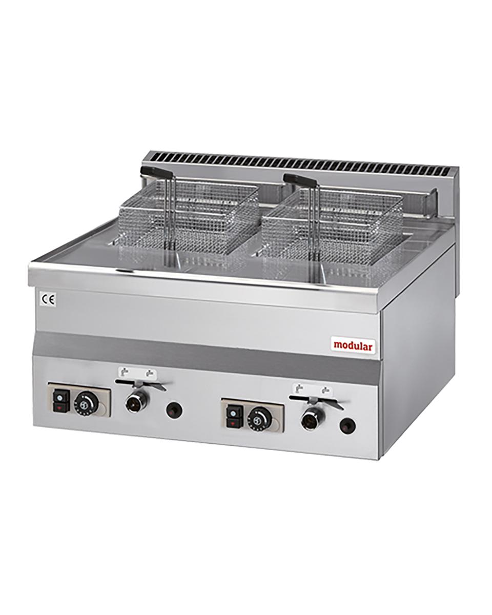 Friteuse - H 28 x 60 x 60 CM - 34 KG - Propaangas - 13.6 CM - RVS - 8 Liter - Gas - Modular - 316653