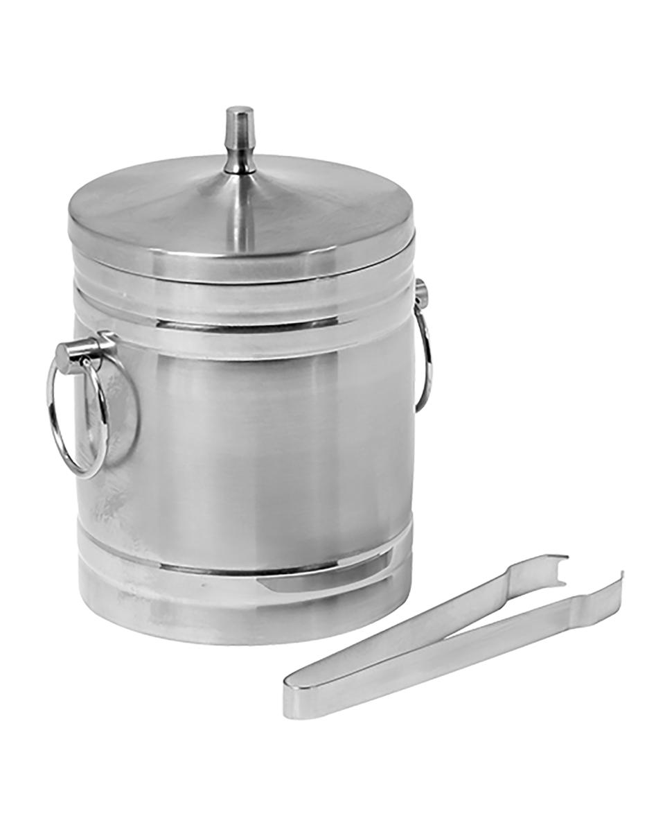 Ijsblokjesemmer - H 19.5 CM - 1.7 KG - Ø17 CM - RVS - 3 Liter - 062003
