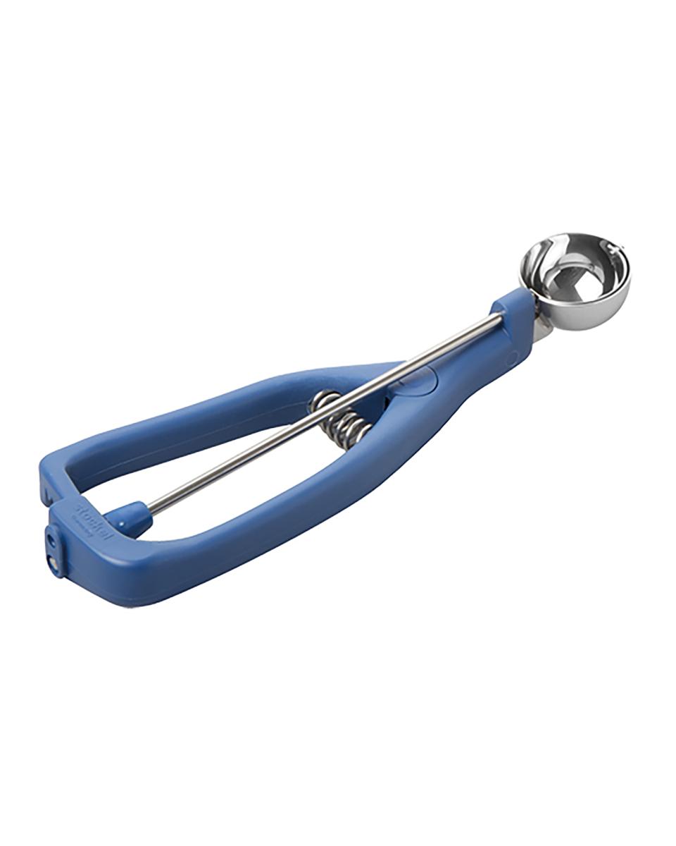 Ijsportioneerlepel - 0.125 KG - Ø3.5 CM - RVS 18/10 - Blauw - 0.070 Liter - Stöckel - 040270