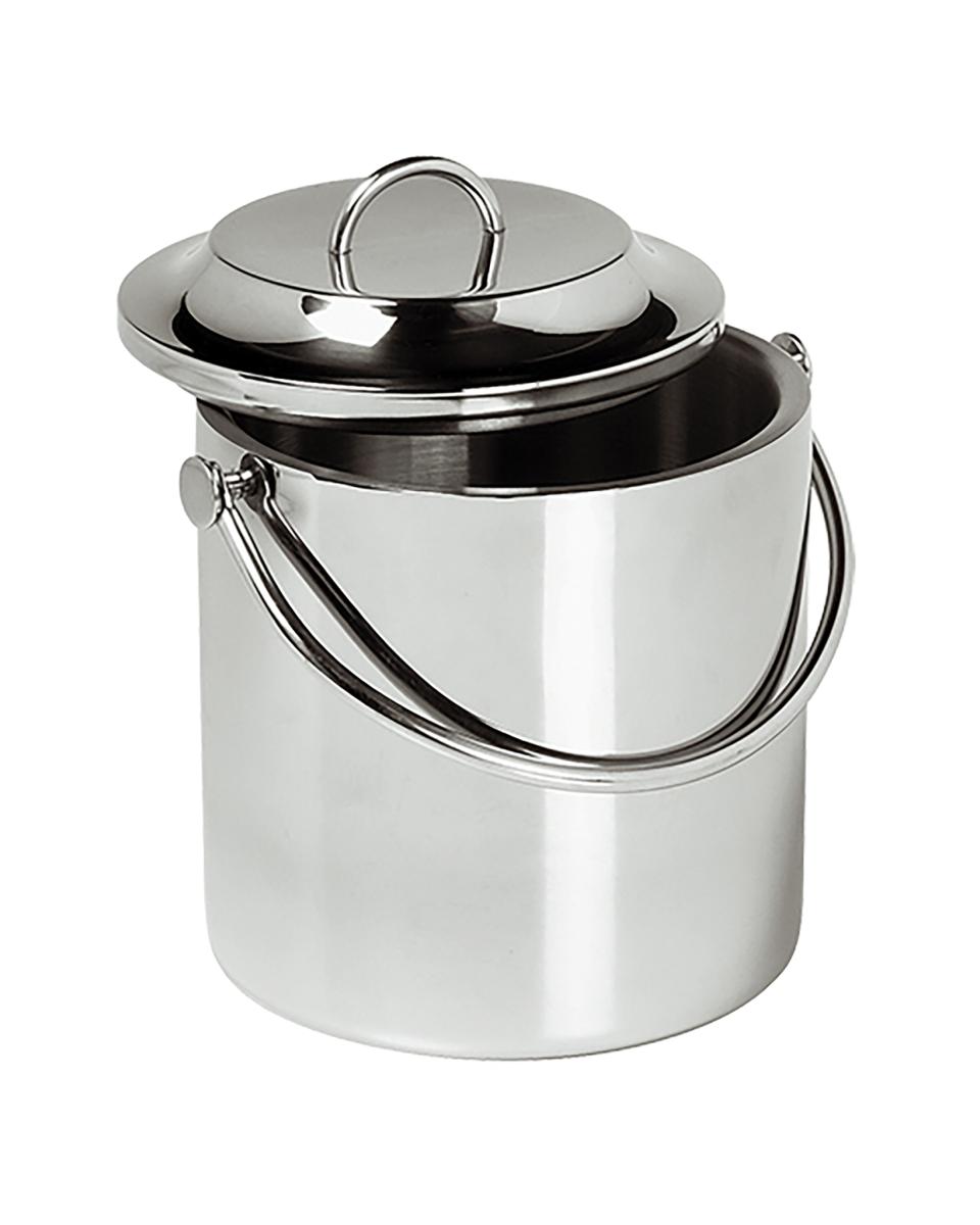 Ijsblokjesemmer - H 17 CM - 0.8 KG - Ø13 CM - RVS - 0.9 Liter - 140041