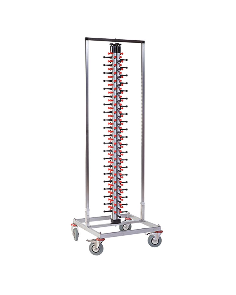 Bordenrek Verrijdbaar - H 186 x 60 x 60 CM - 23 KG - RVS - Plate Mate - 556030