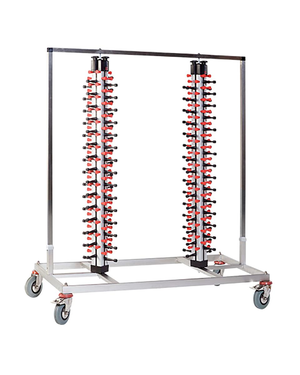 Bordenrek Dubbel - H 165 x 120 x 60 CM - 25.7 KG - RVS - Plate Mate - 556042