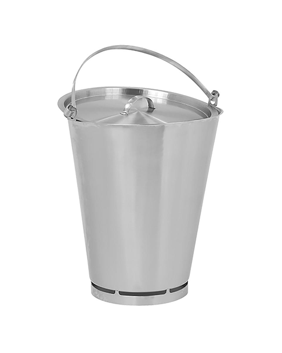 Emmer - H 35 CM - 1.653 KG - Ø35 CM - RVS - 15 Liter - 705315