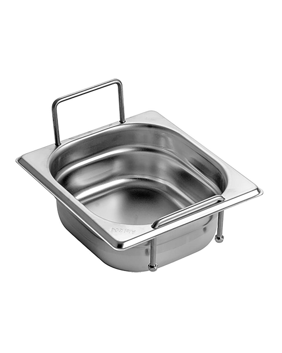 Gastronormbak - 1/6 GN - 1 Liter - H 6.5 x 17.6 x 16.2 CM - RVS - Caterchef - 953474