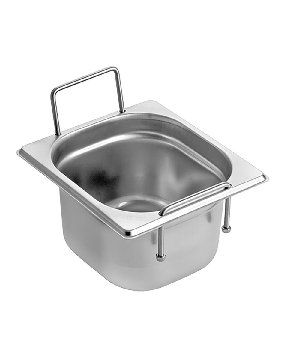 Gastronormbak - 1/6 GN - 1.5 Liter - H 10 x 17.6 x 16.2 CM - RVS - Caterchef - 953473