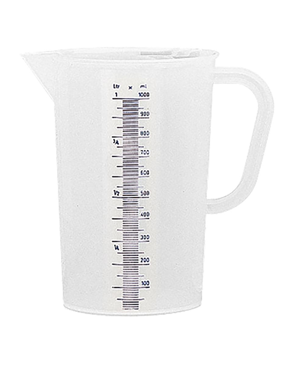 Maatbeker - H 16.5 CM - 0.11 KG - Ø12 CM - Polypropyleen - Transparant - 1 Liter - 027002