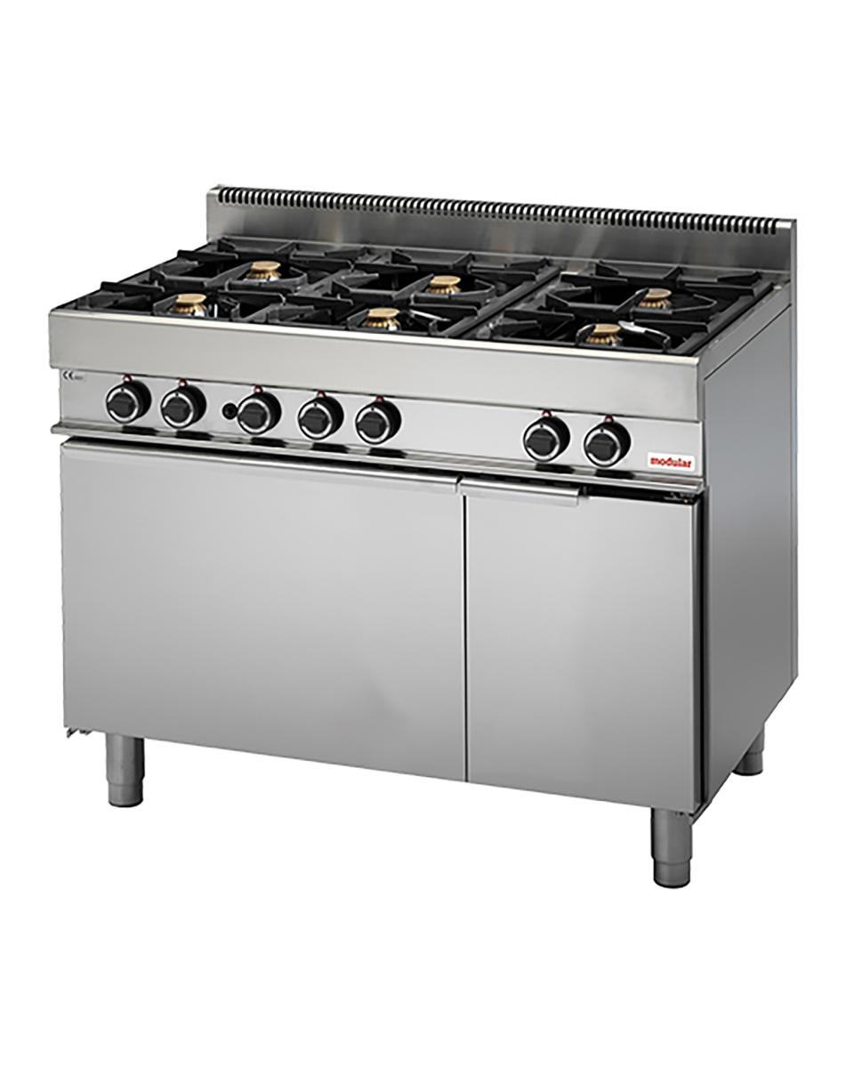 Fornuis - H 85 x 110 x 65 CM - 109 KG - Aardgas - 30.8 CM - RVS - Modular - 316017