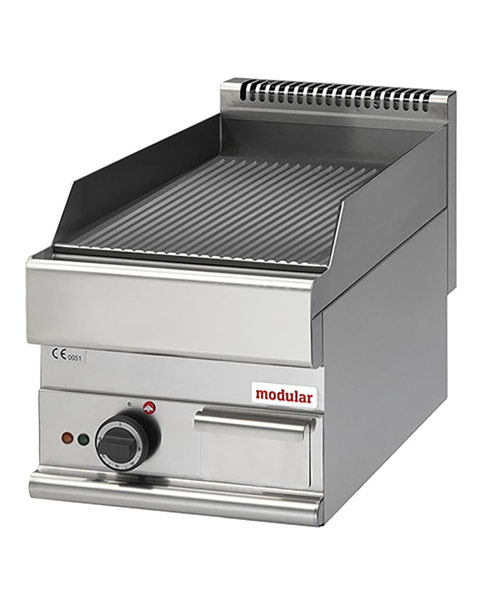 Bakplaat - H 28 x 40 x 65 CM - 36 KG - 4500 W - RVS - Geribbeld - +50°C / +300°C - Modular - 316034