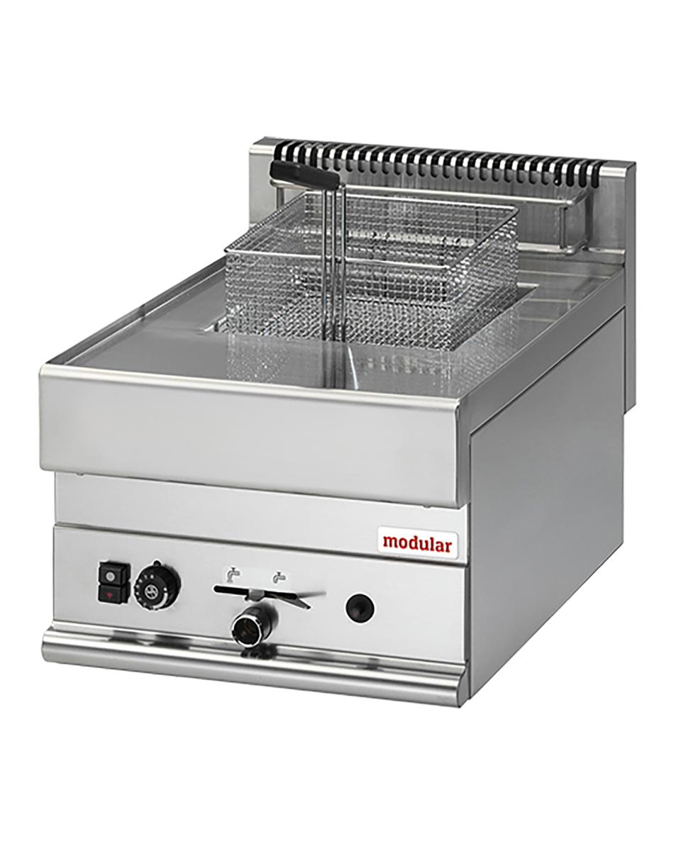 Friteuse - H 28 x 40 x 65 CM - 21 KG - Aardgas - 6.3 CM - RVS - 8 Liter - Gas - Modular - 316043