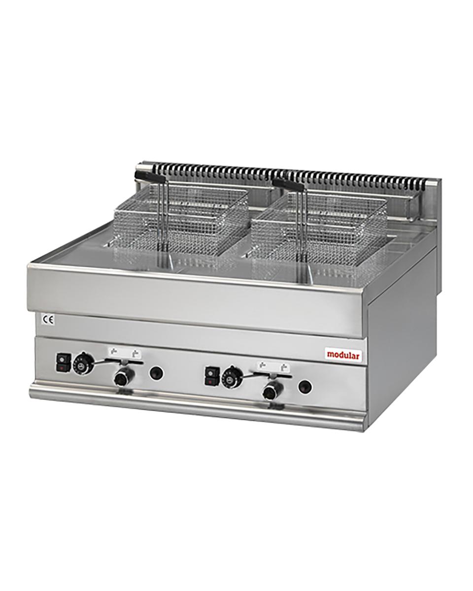 Friteuse - H 28 x 70 x 65 CM - 38 KG - Aardgas - 12.6 CM - RVS - 8 Liter - Gas - Modular - 316045