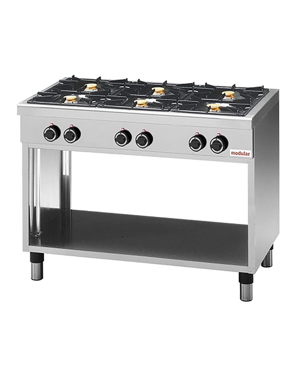 Kooktafel - H 85 x 110 x 65 CM - 60 KG - Propaangas - 25.8 CM - RVS - Gas - Modular - 316326