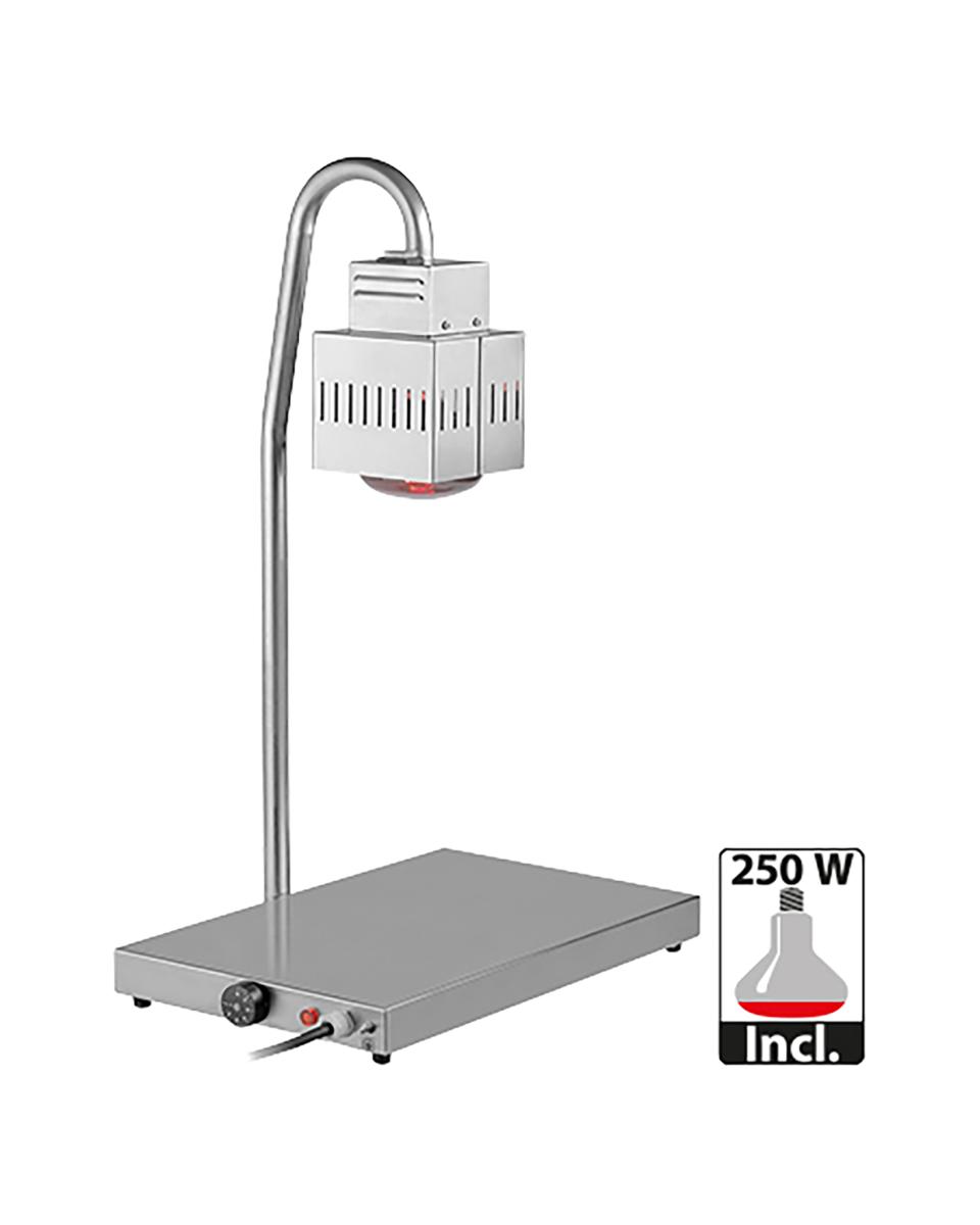 Warmhoudplaat M/Lamp - H 83.1 x 35.3 x 55.3 CM - 14 KG - 220 - 240 V - 750 W - RVS 18/10 - 710110