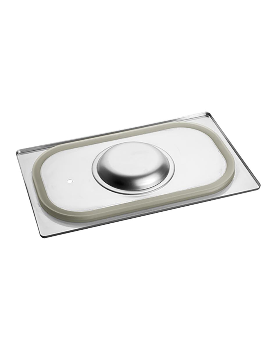 Deksel Gastronorm - 1/4 GN - 26.5 x 16.2 CM - RVS - Met Siliconen Afdichtrand - Caterchef - 953525