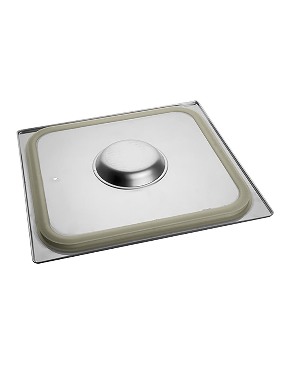 Deksel Gastronorm - 2/3 GN - 35.4 x 32.5 CM - RVS - Met Siliconen Afdichtrand - Caterchef - 953535