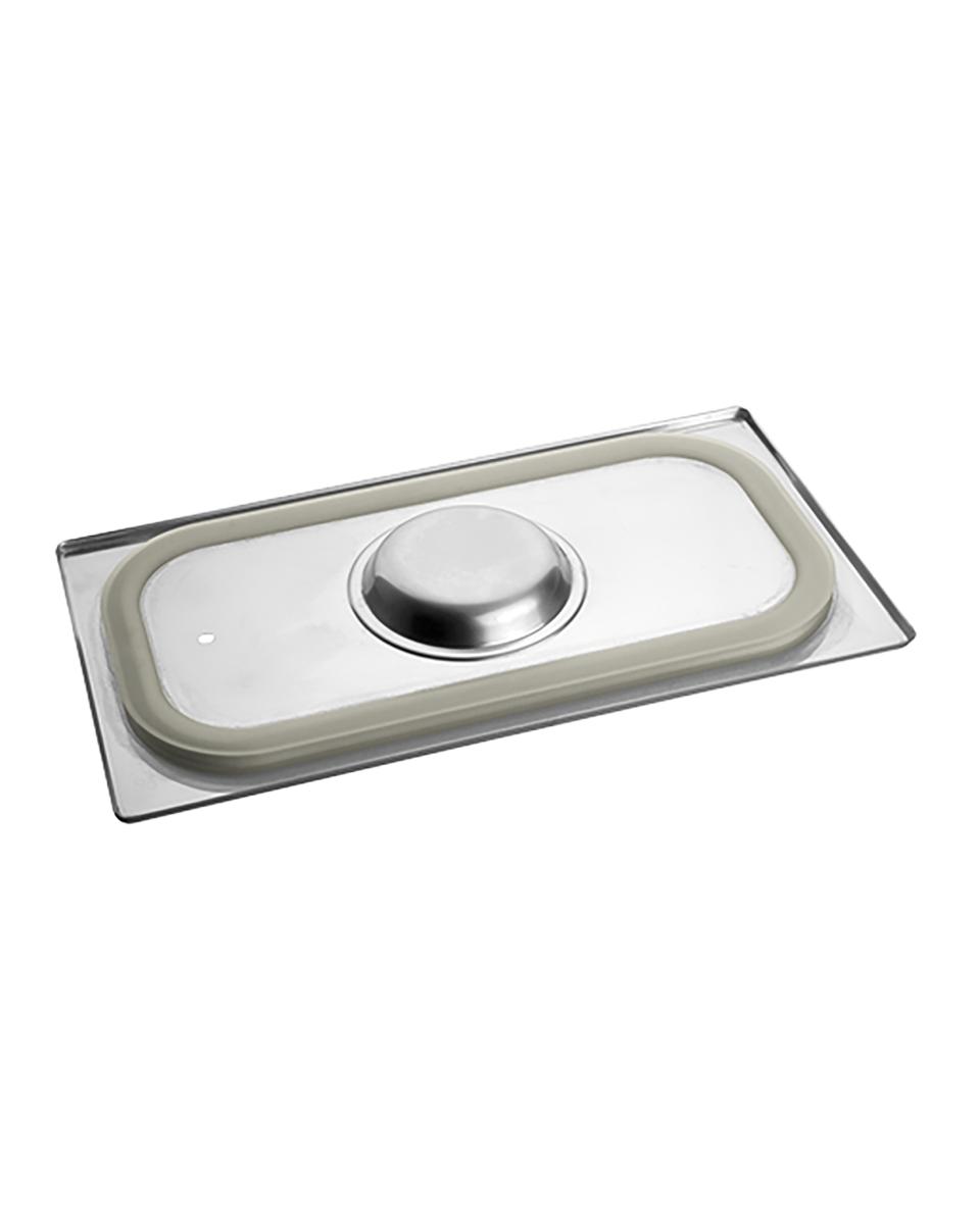 Deksel Gastronorm - 1/3 GN - 32.5 x 17.6 CM - RVS - Met Siliconen Afdichtrand - Caterchef - 953555