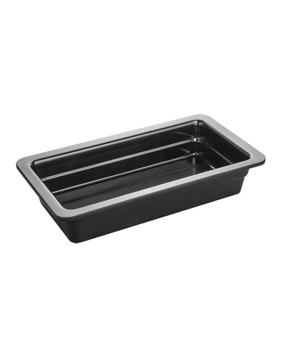 Gastronormbak - 1/3 GN - H 6.5 x 32.5 x 17.6 CM - Melamine - Zwart - -20°C / +120°C - 060433