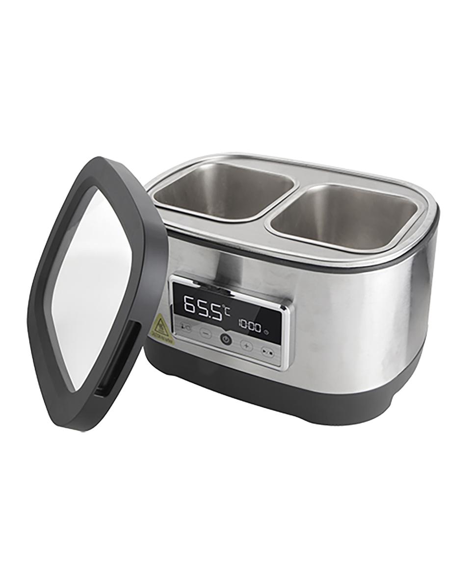 Bain Marie 2 x 1.5L - H 24 x 35.7 x 28 CM - 4.64 KG - 220 - 240 V - 700 W - RVS - Caterchef - 688106