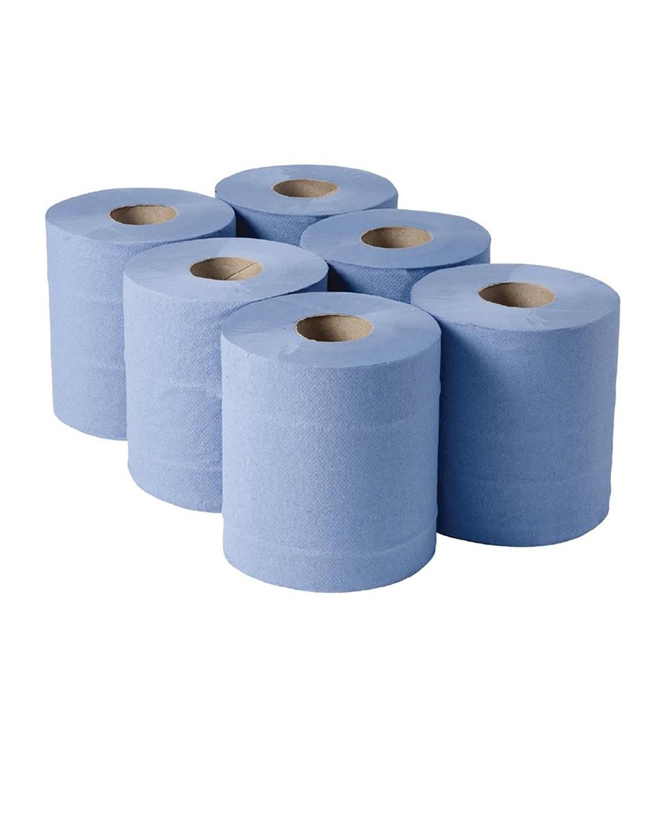 Handdoekenrol - 6 stuks - Blauw - H 18 CM - Papier - Jantex - DL921