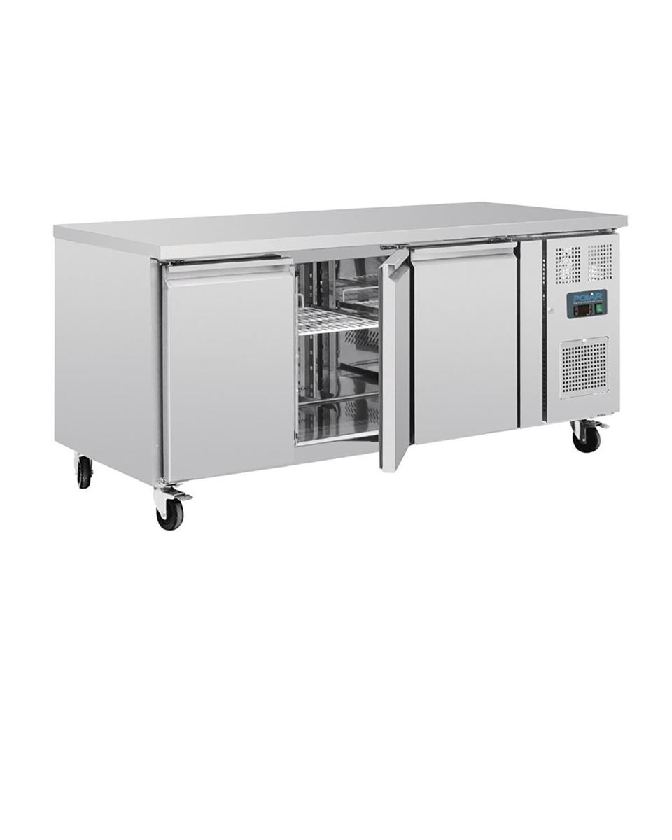 Koelwerkbank - 634 Liter - 3 deurs - H 86 x 202 x 80 CM - 230 V - RVS - Polar - GL184
