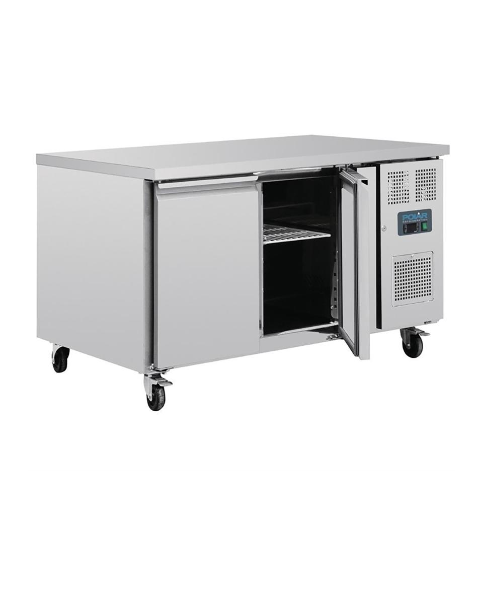 Koelwerkbank - 427 Liter - 2 deurs - H 86 x 151 x 80 CM - 230 V - RVS - Polar - GL183