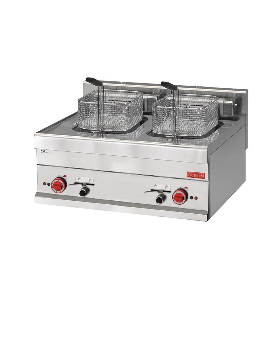 Friteuse - 650 Line - Elektrisch - 2x 10 Liter - H 28 x 70 x 65 CM - 15 kW - 400 V - RVS - Gastro M - GL922