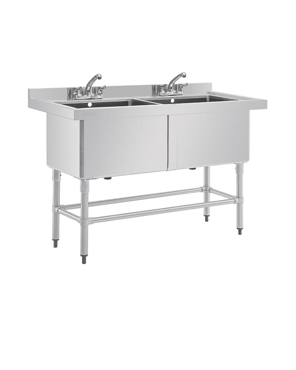 Spoeltafel - Dubbel - 2 x 100 Liter - H 90 x 141 x 60 CM - RVS - Vogue - CF406