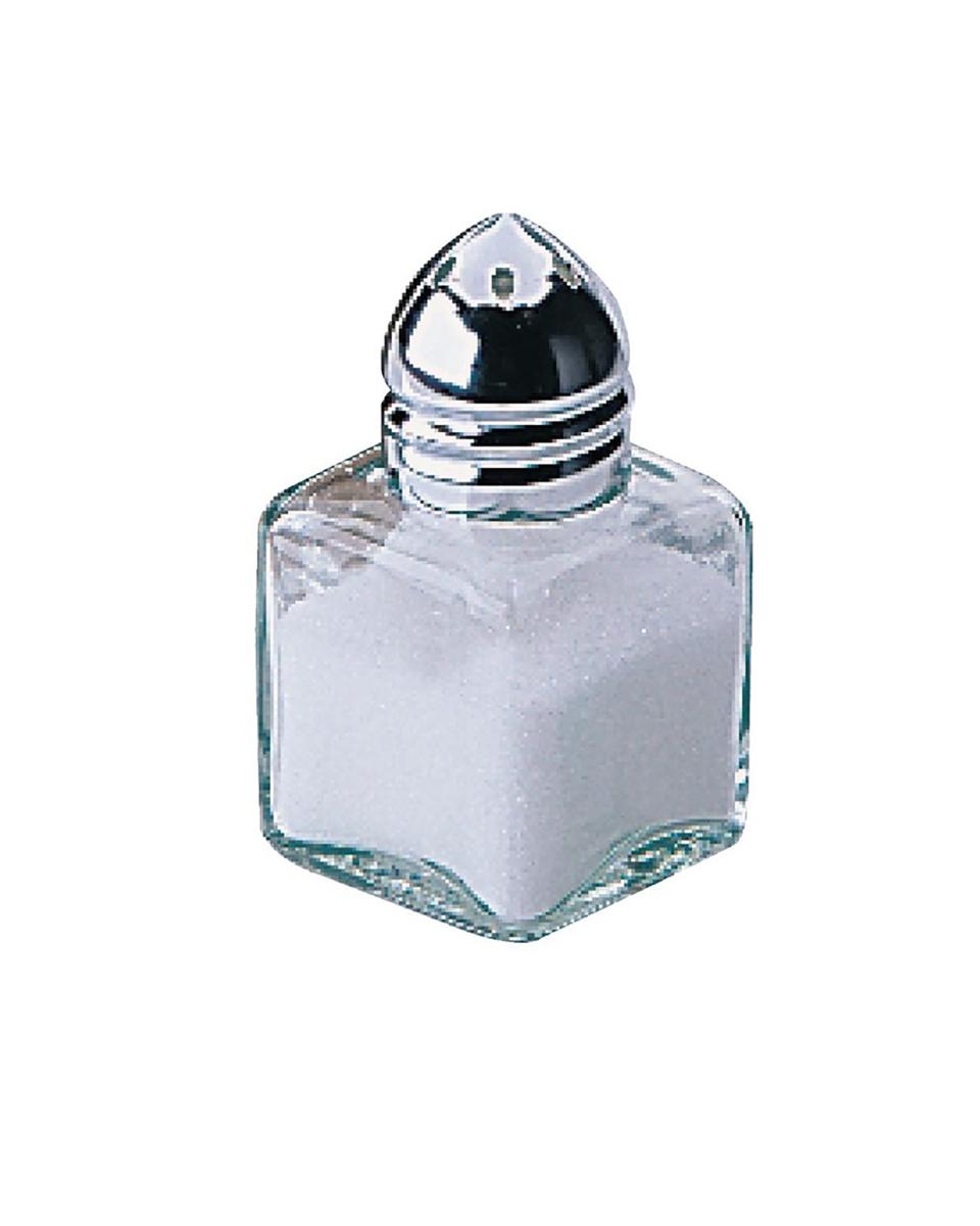 Zout- & peperstrooiers - 1.5 CL - 12 stuks - Ø 3 x H 5 CM - Glas/RVS - Olympia - CE328